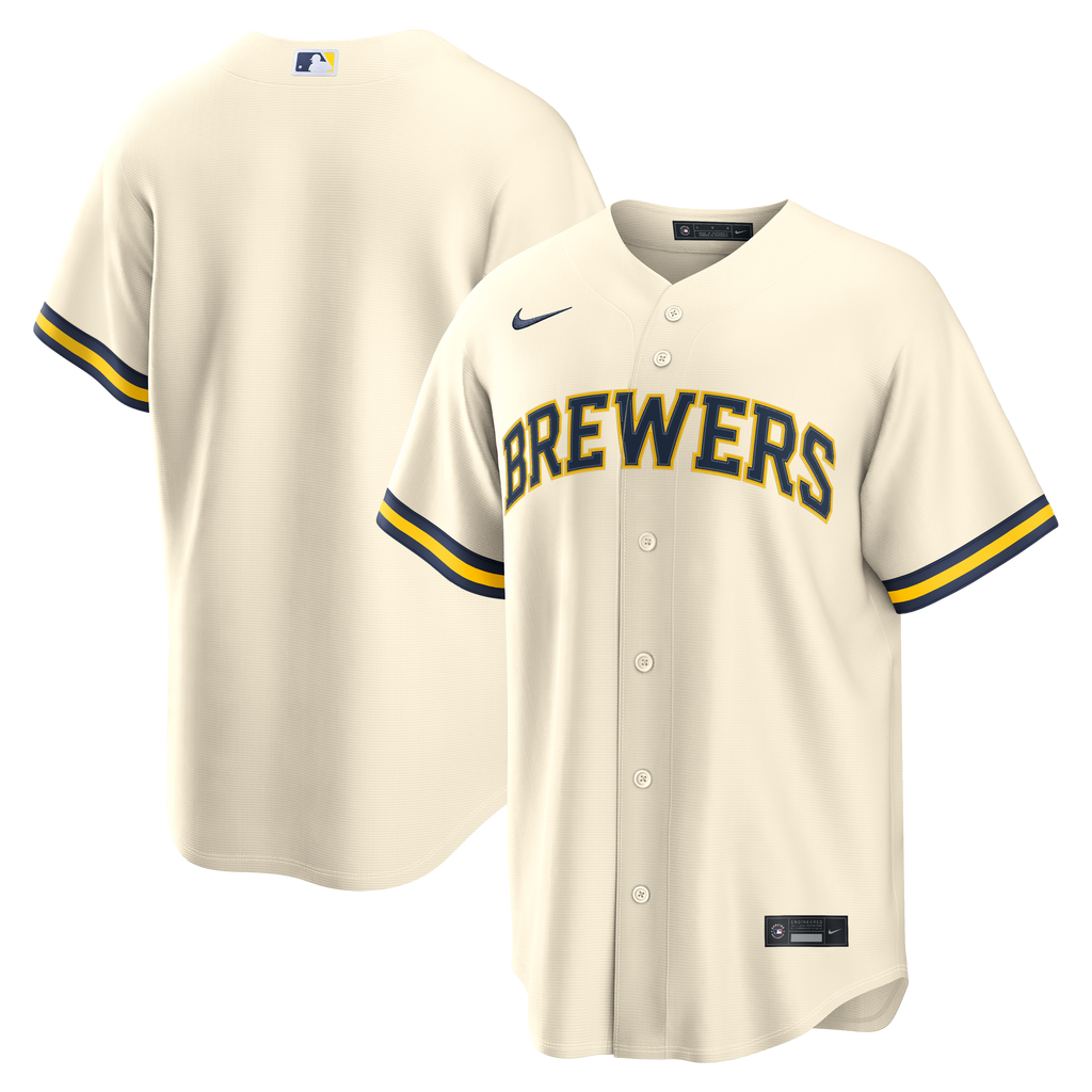 Men's Milwaukee Brewers Nike Cream Home Replica Team Jersey