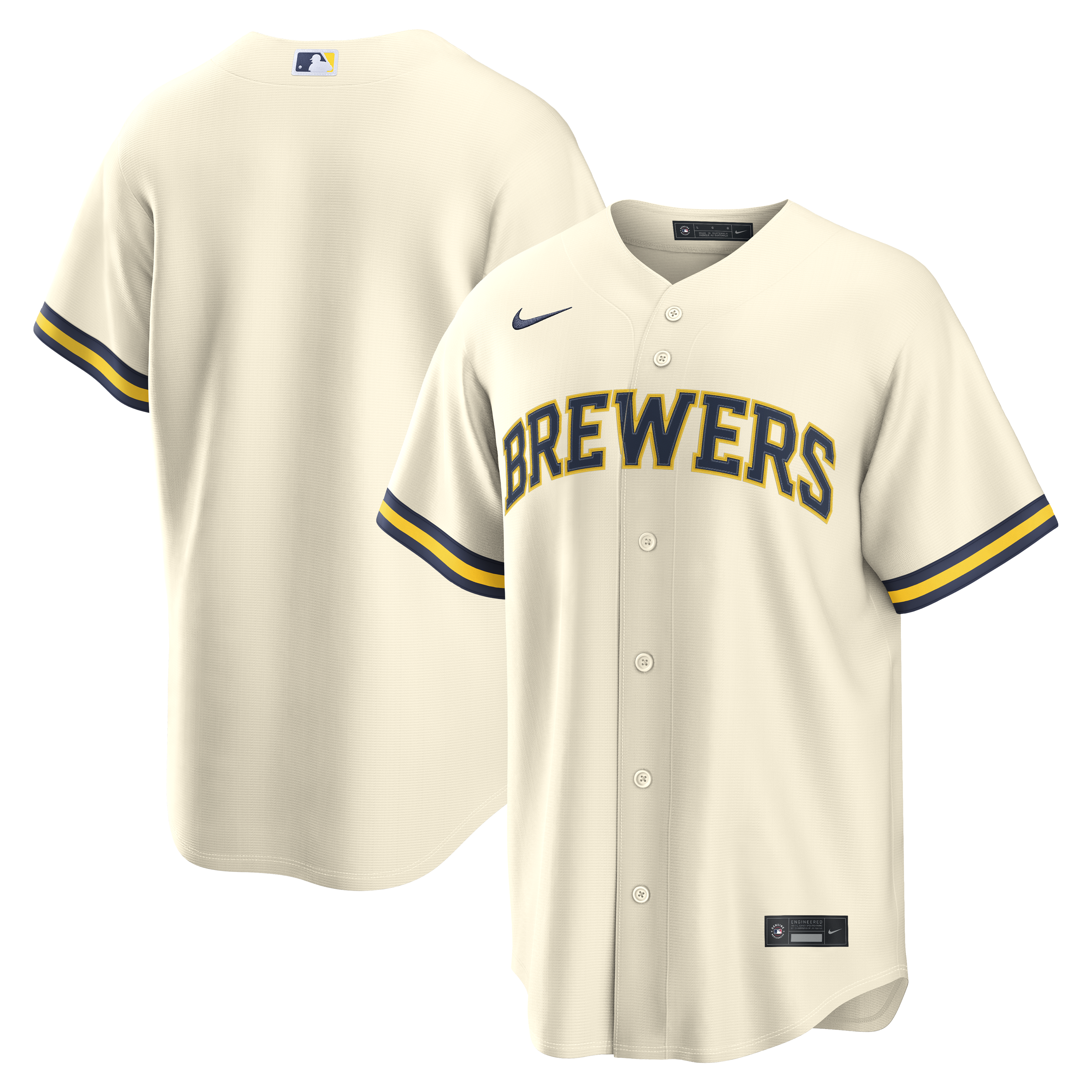 Men's Milwaukee Brewers Nike Cream Home Replica Team Jersey