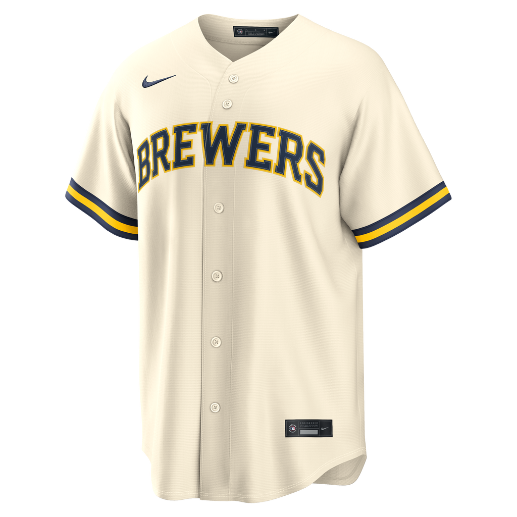 Men's Milwaukee Brewers Nike Cream Home Replica Team Jersey