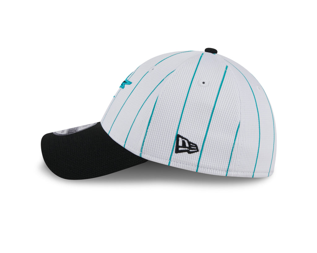 Men's Miami Marlins New Era 2024 Batting Practice White/Black 39THIRTY Flex-Fit Hat