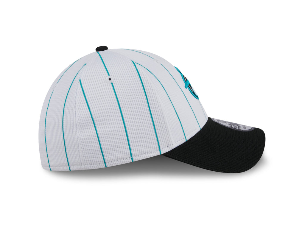 Men's Miami Marlins New Era 2024 Batting Practice White/Black 39THIRTY Flex-Fit Hat