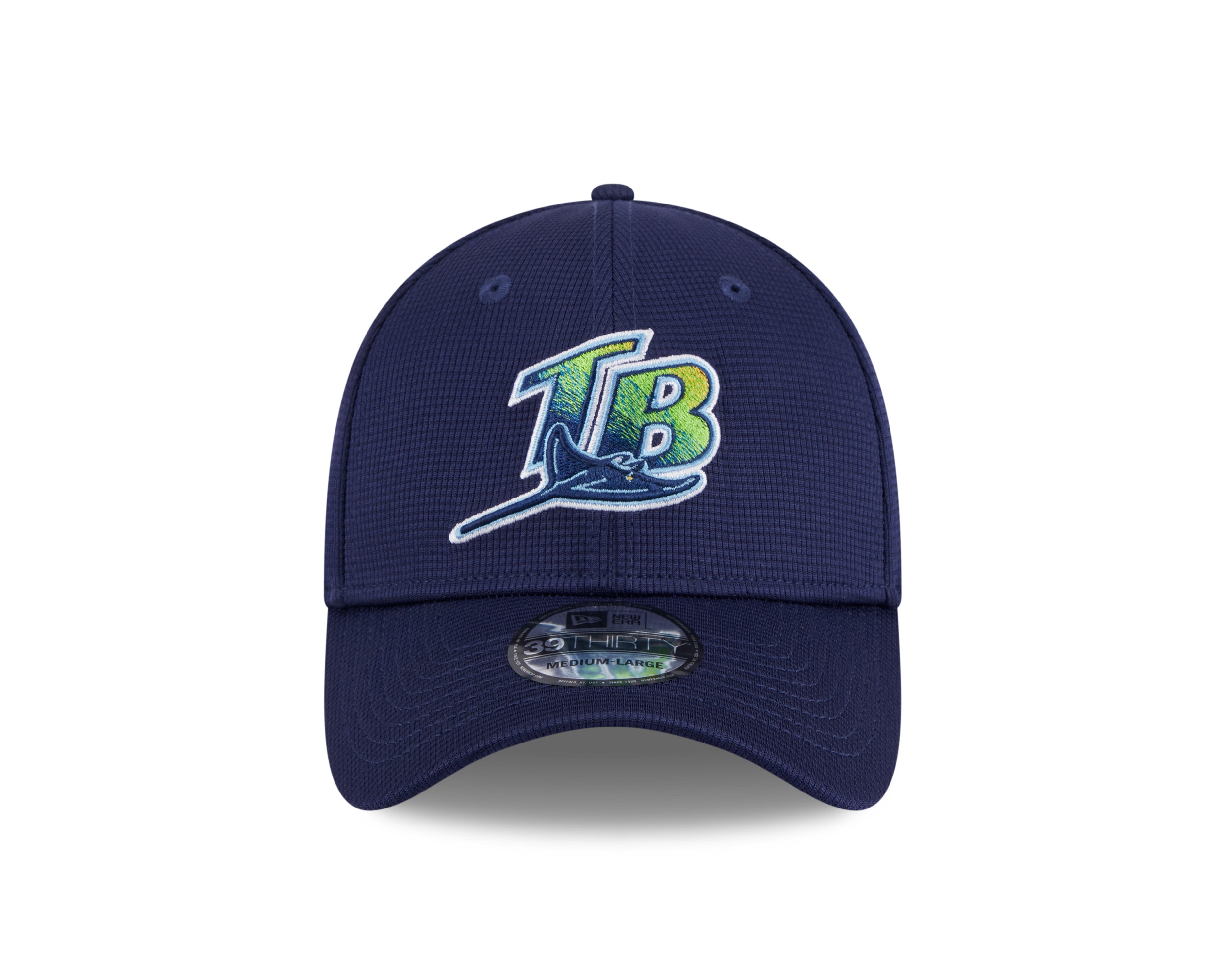 Men's Tampa Bay Rays New Era 2024 Batting Practice Navy 39THIRTY Flex-Fit Hat