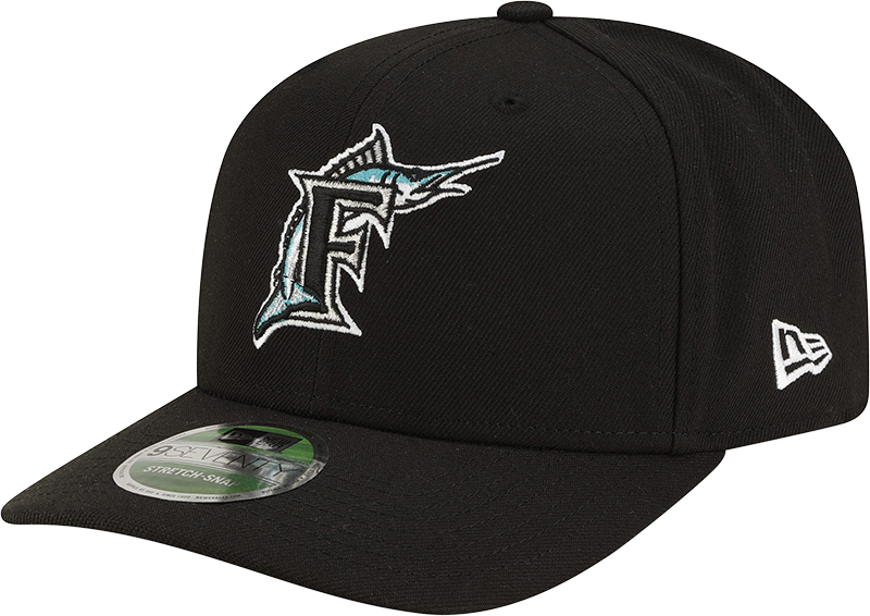 Florida Marlins Cooperstown New Era Black 9SEVENTY Adjustable Hat