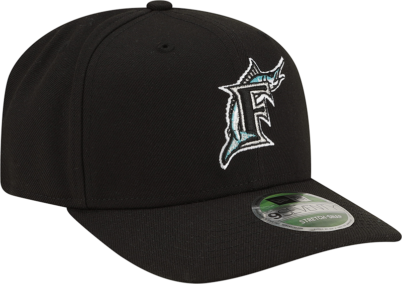 Florida Marlins Cooperstown New Era Black 9SEVENTY Adjustable Hat