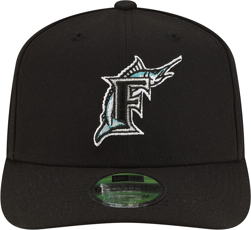 Florida Marlins Cooperstown New Era Black 9SEVENTY Adjustable Hat