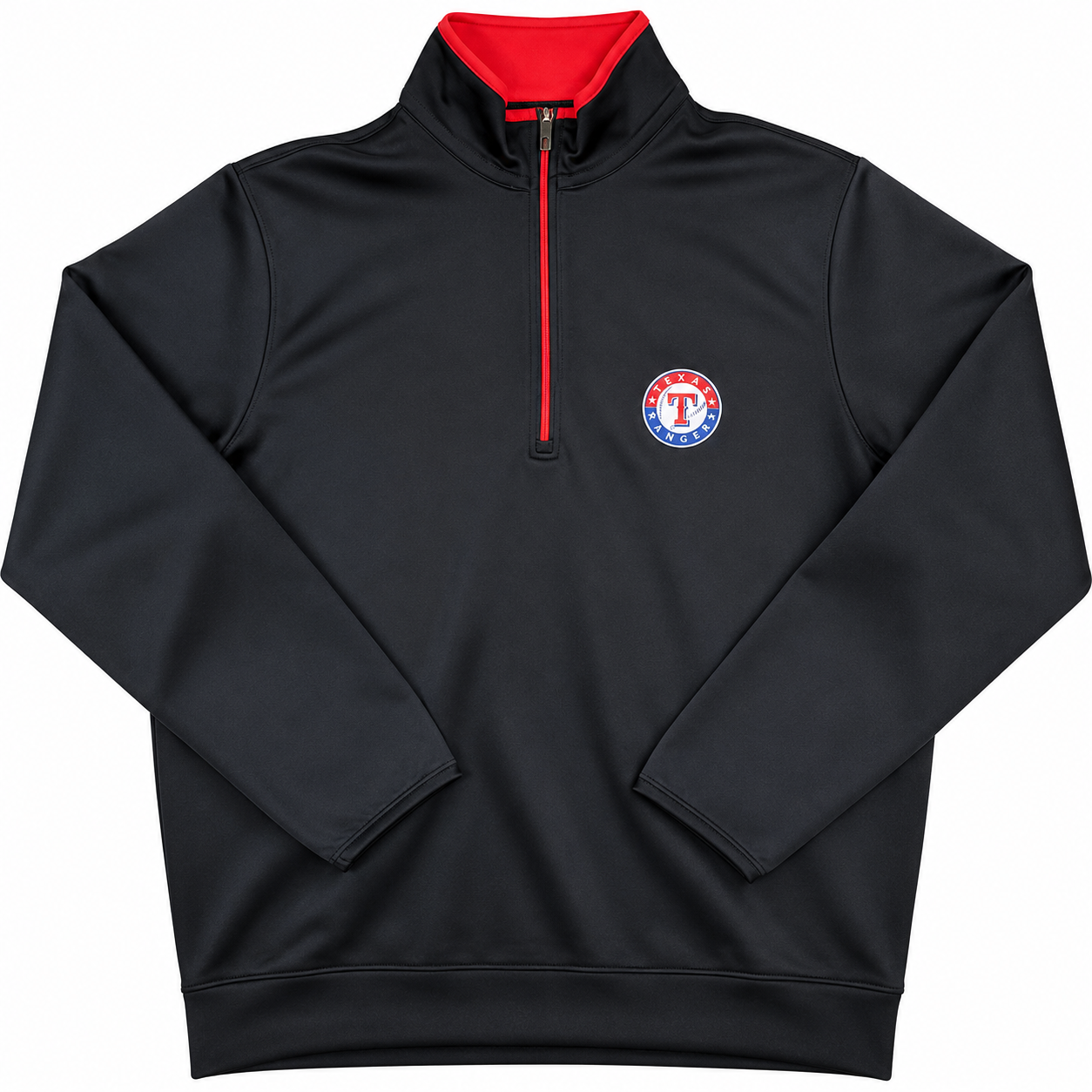 Men's Texas Rangers Antigua Navy Leader Quarter-Zip Pullover Jacket