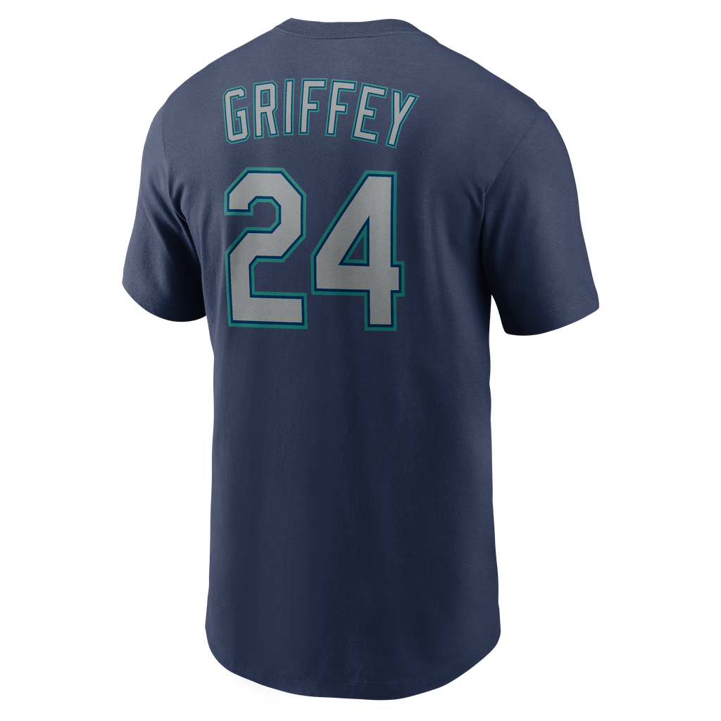 Men's Ken Griffey Jr. Seattle Mariners Nike Navy Name & Number T-Shirt