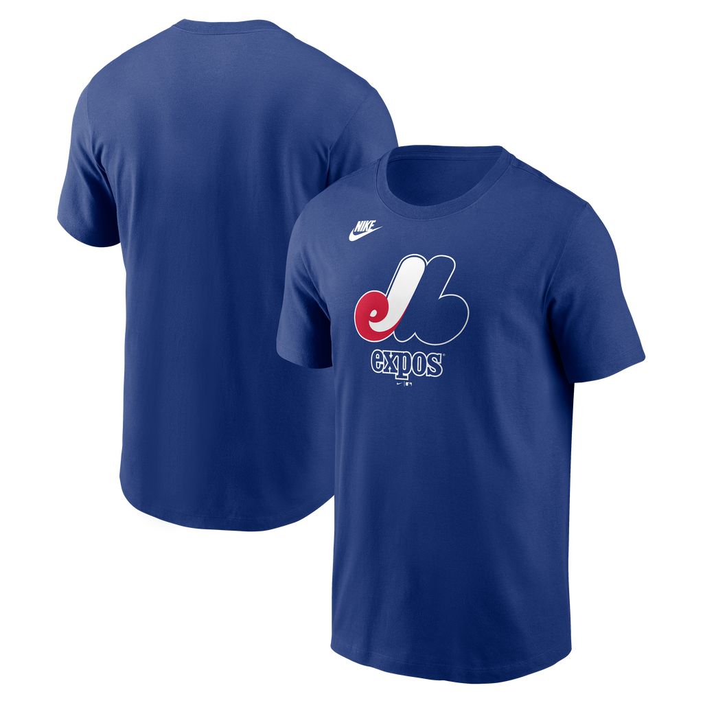 Men's Montreal Expos Nike Royal Blue Cooperstown Team Logo T-Shirt
