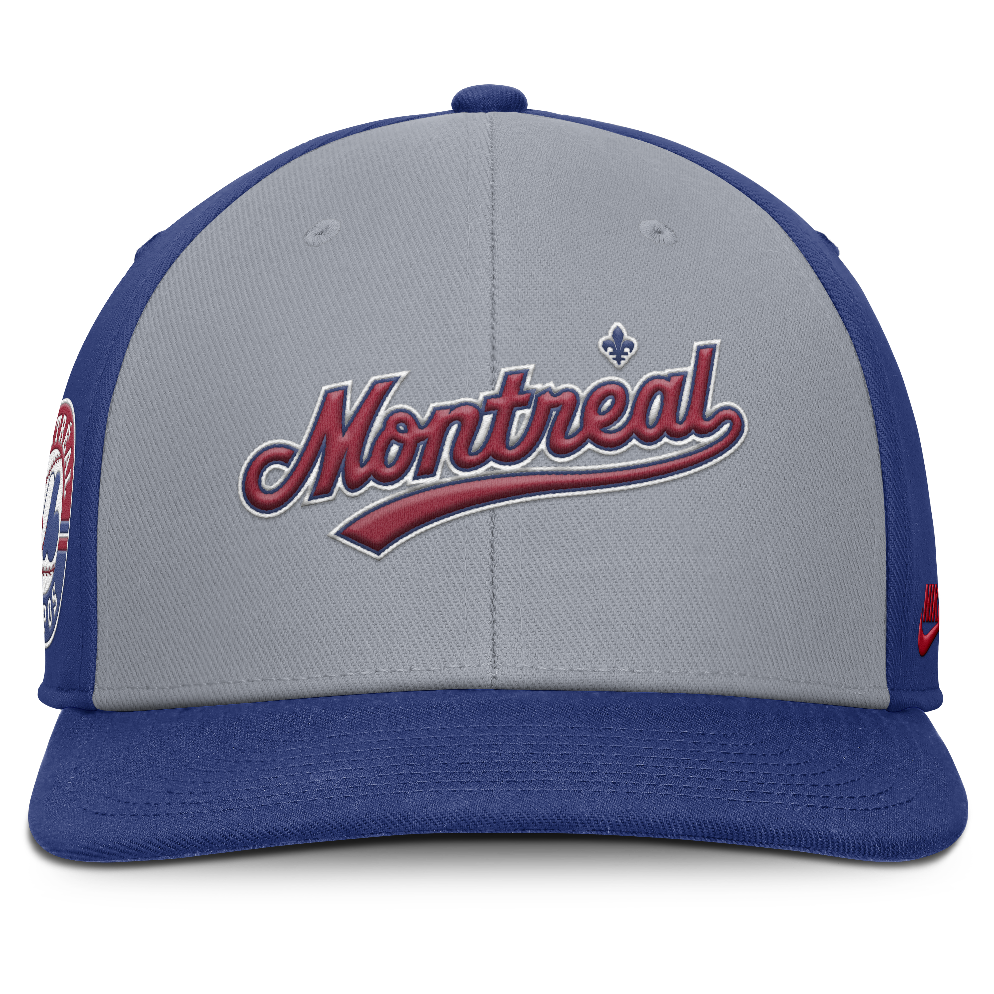 Montreal Expos Nike Gray/Royal Dri-Fit Pro Snapback Hat