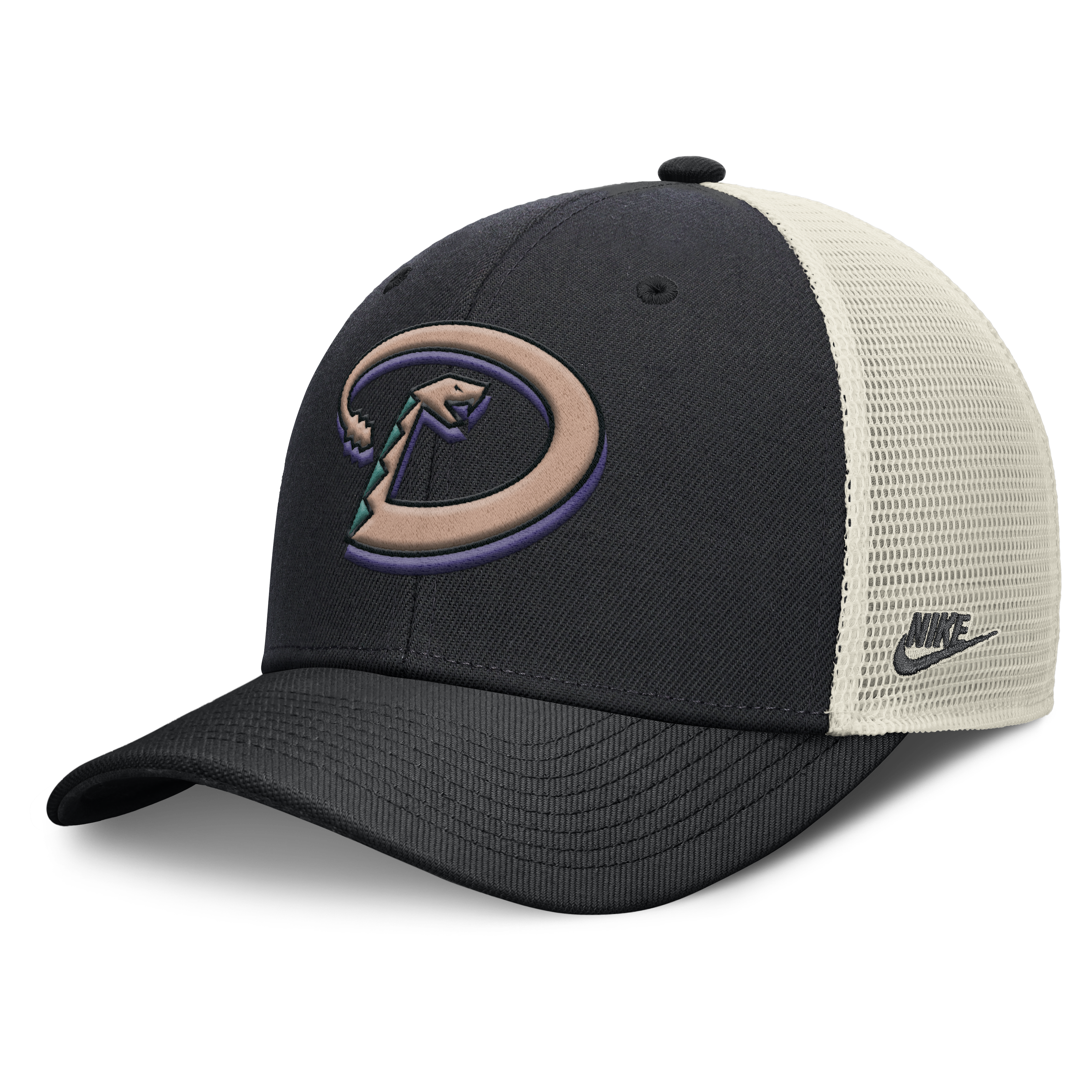 Arizona Diamondbacks Nike Rise Black Adjustable Snapback Trucker Hat