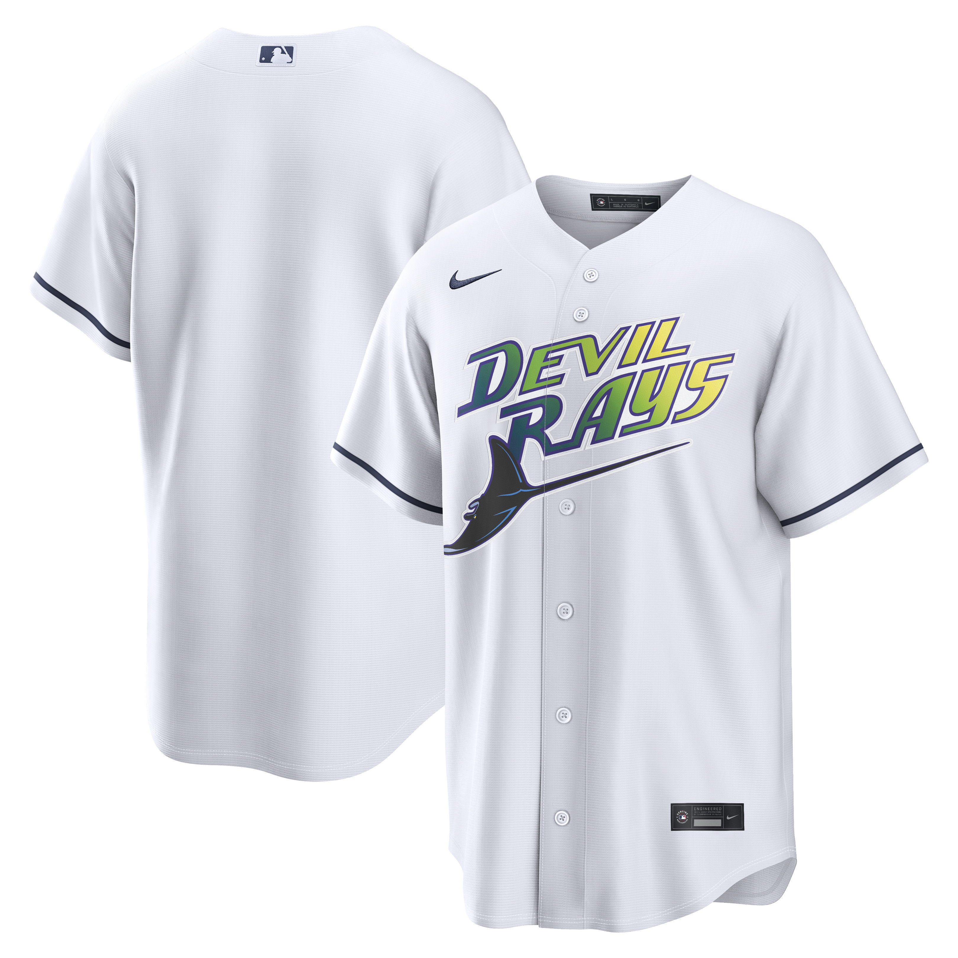 Men's Tampa Bay Devil Rays Nike White Home Replica Team Jersey