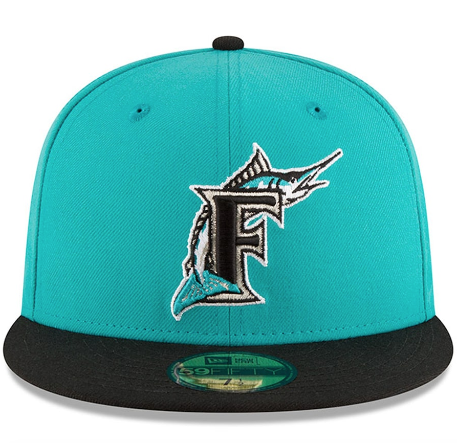 Men's Florida Marlins New Era Aqua 1997 World Series Wool 59FIFTY Fitted Hat