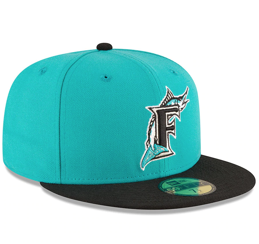 Men's Florida Marlins New Era Aqua 1997 World Series Wool 59FIFTY Fitted Hat