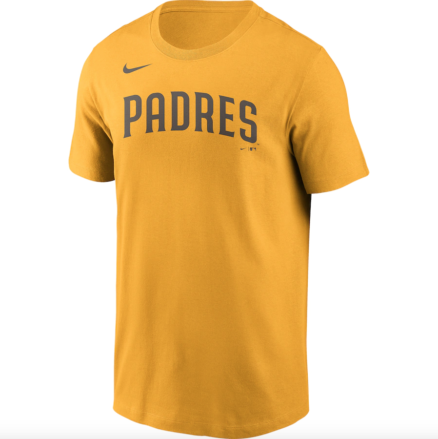 Men's San Diego Padres Fernando Tat¨ªs Jr. Nike Gold Name & Number T-Shirt