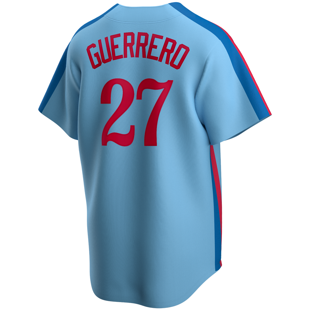 Men's Montreal Expos Vladimir Guerrero Nike Light Blue Road Cooperstown Collection Team Jersey