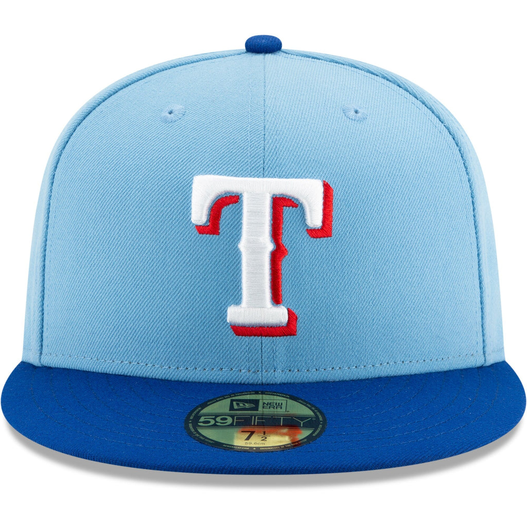 New Era Texas Rangers Light Blue/Royal On-Field Authentic Collection 59FIFTY Fitted Hat