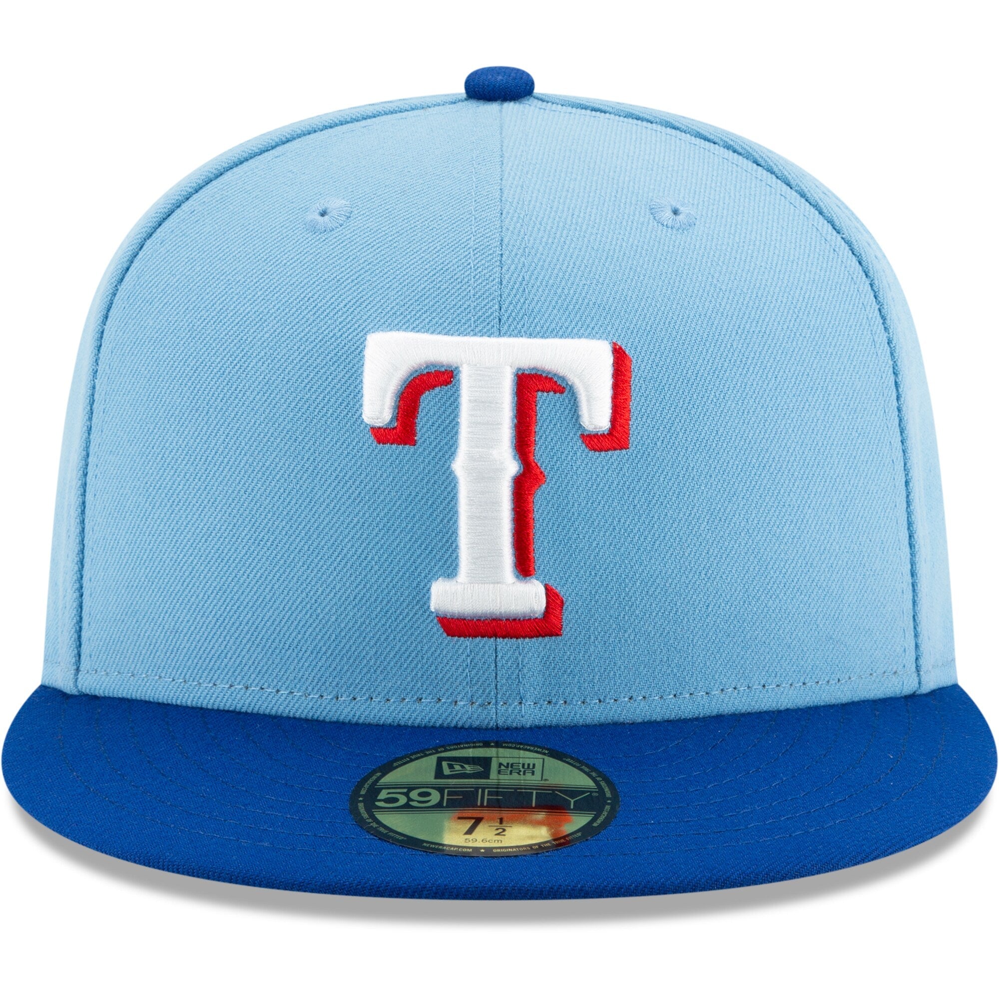 New Era Texas Rangers Light Blue/Royal On-Field Authentic Collection 59FIFTY Fitted Hat