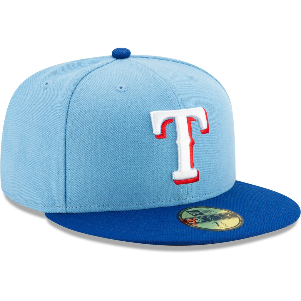 New Era Texas Rangers Light Blue/Royal On-Field Authentic Collection 59FIFTY Fitted Hat
