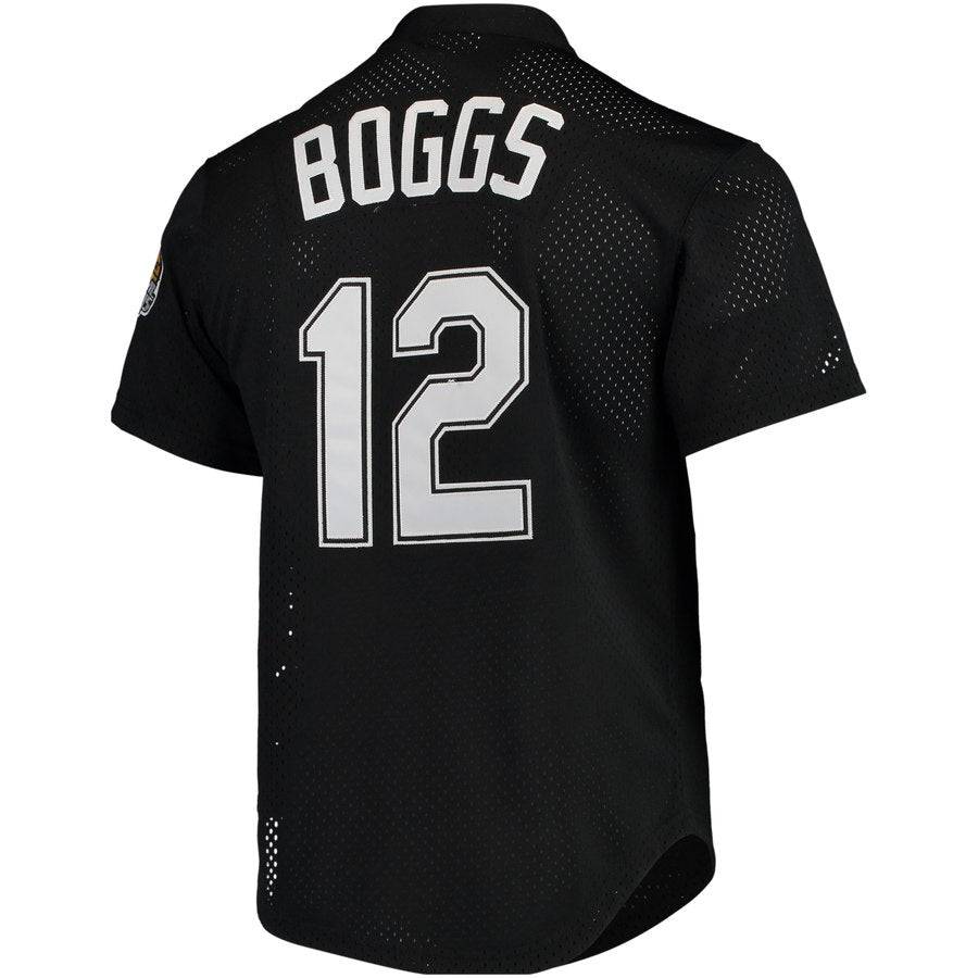 Men's Tampa Bay Devil Rays Wade Boggs Mitchell & Ness Black Cooperstown 1998 Mesh Batting Practice Jersey